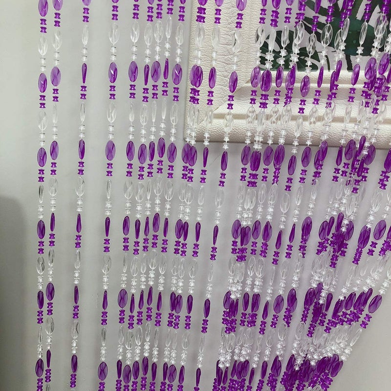 ZiDeTang Acrylic Beaded Door Curtain Home DÃ©cor Tassel Room Divider Curtain (Purple, 100cm by 195cm) - Image 4